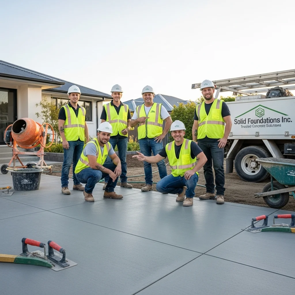 Licensed concrete contractor crew